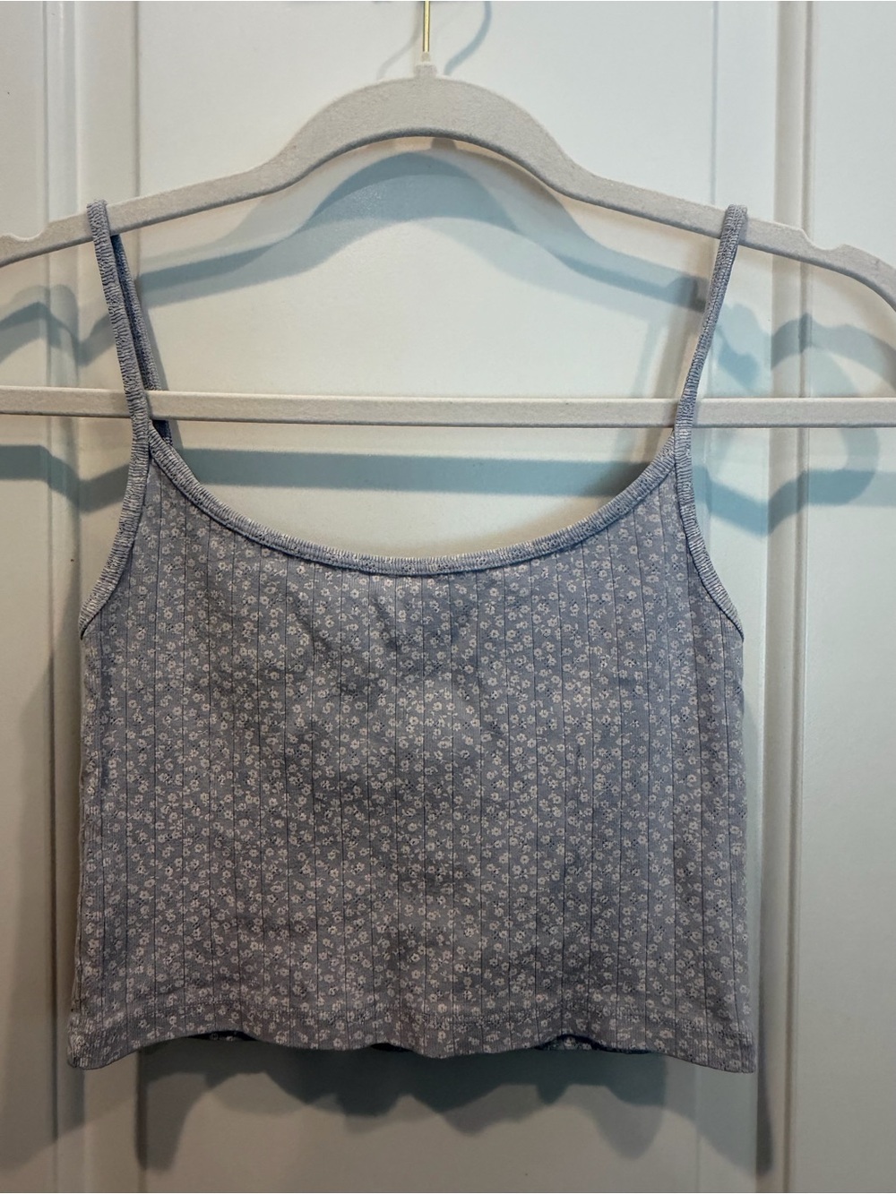 Brandy Melville Light Blue Floral Cropped Cami